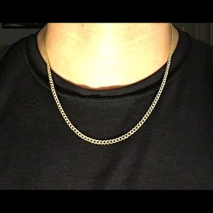 Gold Chain 14k Gold Vermeil Cuban 20in 3mm .925